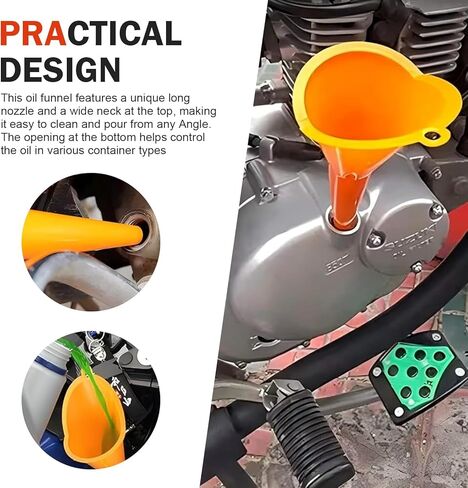 2 PCS Long Neck Oil Funnel, Portable Anti-Spill Plastic Wide Mouth Funnel, Multi-use for Fuel Coolant Engine Oil Adding, Universal for Most Cars Suvs Trucks(Red) in Kuwait