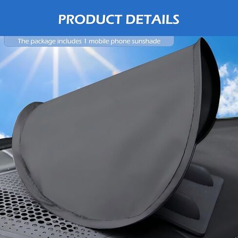 Cell Phone Sun Shade, Anti-glare & Heat-blocking Vehicle Dashboard Phone Cover, No-install Foldable Mobile Sunproof Shade, Universal for Cars, Trucks, SUVs (Black) in Kuwait
