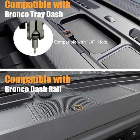 حامل هاتف مطور متوافق مع Ford Bronco 2021 2022 2023 2024 2025 2026 2/4 باب، حامل هاتف Bronco Dash لهاتف iPhone 17 16 15 14 13 12 Series Android جميع الهواتف الذكية (ليس لرياضة Bronco) in Kuwait