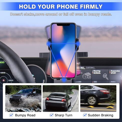 Karltys Car Phone Holder for Hyundai Ioniq 5 2022-2025 2026 Accessories, Hands Free Thick Case Friendly Cell Phone Holder Dashboard Phone Mount in Kuwait