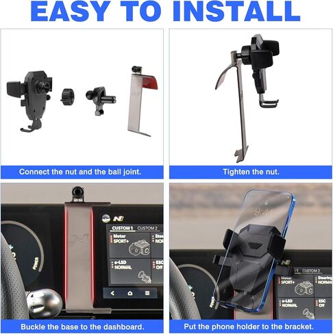 Karltys Car Phone Holder for Hyundai Ioniq 5 2022-2025 2026 Accessories, Hands Free Thick Case Friendly Cell Phone Holder Dashboard Phone Mount in Kuwait