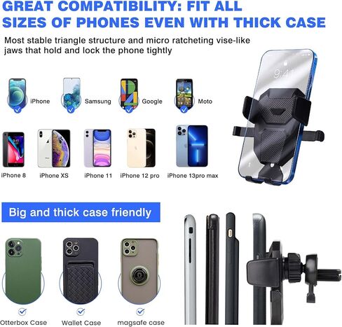 Karltys Car Phone Holder for Hyundai Ioniq 5 2022-2025 2026 Accessories, Hands Free Thick Case Friendly Cell Phone Holder Dashboard Phone Mount in Kuwait