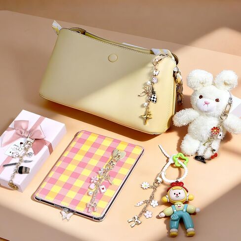 sunla 249Pcs Charms Lip Gloss Keychain Making Kit, DIY Craft Supplies with Charms, Key Chain Hooks, Jump Rings, Chains & Tools, Jewelry Making Kit for Custom Keychains, Bags in Kuwait