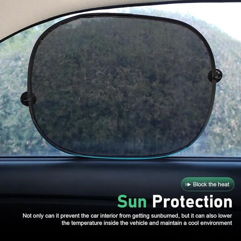 5 PCS Car Window Sun Shades Set, Sun Blocking & Heat Insulation Shield, One-way Mesh Privacy Protection Screen with 12 Suction Cups, Foldable Cover for Most Cars SUVs (Black) in Kuwait