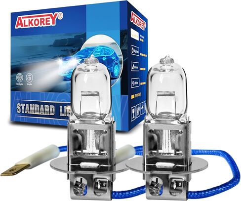 H3 12V 55W Car Headlight Lamps 3300K Warm White Auto Bulbs High Beam Car Fog Lights Halogen Bulbs,2 Pack in Kuwait