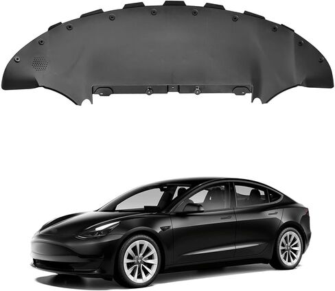 Front Bumper Guard Shield Splash Under Cover Panel Compatible with 2017-2022 Tesla Model 3, Replace 108417400D in Kuwait