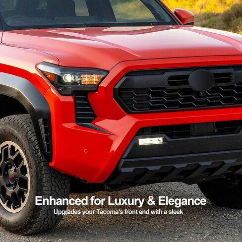 Front Side Grille Patch Decor Fit For Toyota Tacoma 2024 2025 Exterior Upgrade 4th Gen Tacoma Accessories Front Headlight Grille Overlays ABS Construction Toyota Tacoma Accessories 2024 2025 in Kuwait