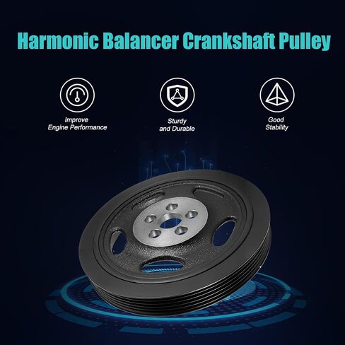 AULINK 594-407 Harmonic Balancer Crankshaft Pulley (L5 2.5L) For Volkswagen Beetle 2006-2010/2012-2018,Golf 2010-2014,Jetta 2005-2014,Passat 2012-2018,Rabbit 2006-2009#594407 07K105243B 07K105243F in Kuwait