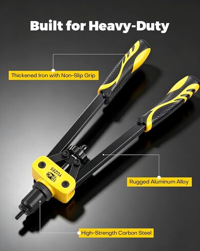 YUZES Rivet Nut Tool Kit, 14" Rivnut Tool with 11 Metric & SAE Mandrels, 175Pcs Rivet Nuts Kit, Professional Nutsert Tool Kit forAuto Mods, RV/Van Conversion & Metal Fabrication, Rugged BMC Case in Kuwait
