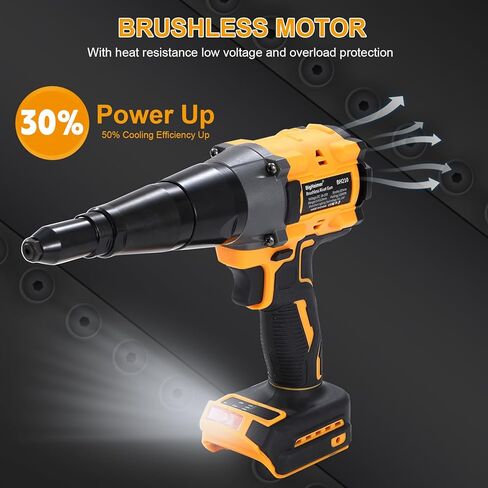 Brushless Cordless Rivet Gun for Dewalt 20V Battery, 12000N Heavy-Duty Pulling Force, Auto Reverse, LED Work Light for 1/8 5/32 3/16 Aluminum/Steel Rivets for Metal Automotive HVAC in Kuwait
