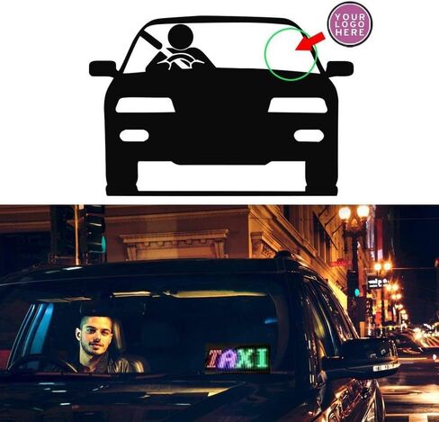 Flexible 7x3'' Car LED Sign - Bluetooth APP Control,USB 5V DIY and Text Programmable Animated Signs Matrix Panel,Scrolling Display for Parties, Weddings,Cars,Window Ads in Kuwait