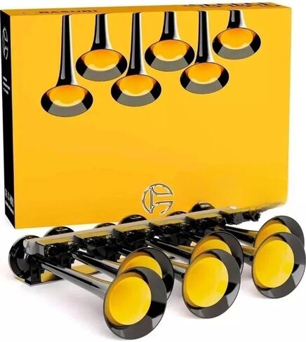 Musical Air Horn for Bus & Truck 130 dB 12/24 Volt 6 Trumpet Pipes 24 Built-in Melodies with Turbo Controller in Kuwait