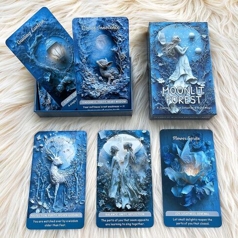 بطاقات أوراكل مكونة من 54 بطاقة، Moonlit Forest Oracle، بطاقات أوراكل مستوحاة من القمر للحدس والطقوس والتوجيه الروحي وعمل الظل والنمو الشخصي in Kuwait