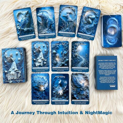بطاقات أوراكل مكونة من 54 بطاقة، Moonlit Forest Oracle، بطاقات أوراكل مستوحاة من القمر للحدس والطقوس والتوجيه الروحي وعمل الظل والنمو الشخصي in Kuwait