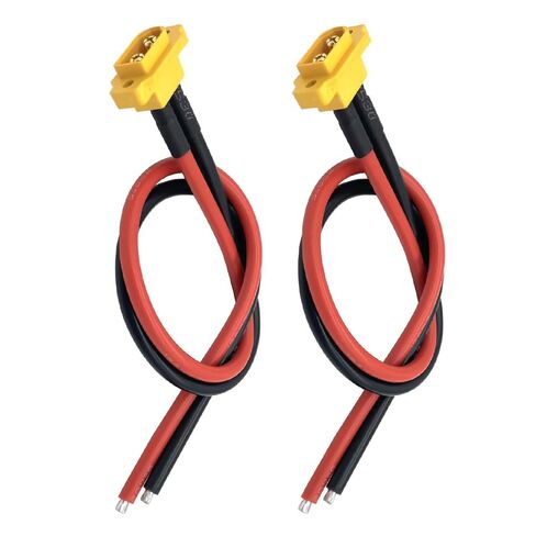 2 موصلات ذكر قابس XT60E-M، قابس تحويل كهربائي لطائرة نموذجية، كابل حمل تيار 20 سم 12AWG، مناسب لطائرة RC Lipo Battery FPV Racing Quadcopter Drone in Kuwait