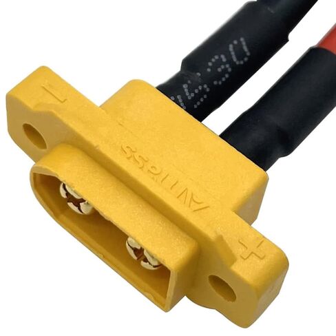 2 موصلات ذكر قابس XT60E-M، قابس تحويل كهربائي لطائرة نموذجية، كابل حمل تيار 20 سم 12AWG، مناسب لطائرة RC Lipo Battery FPV Racing Quadcopter Drone in Kuwait