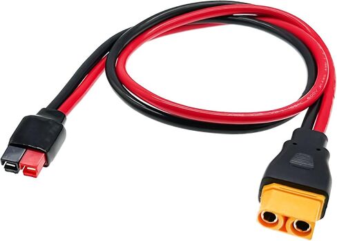 10AWG XT90 إلى كابل تمديد محول أندرسون، موصل XT90 أنثى إلى كابل موصل أندرسون 45A لبطارية RC محطة الطاقة المحمولة بالطاقة الشمسية (60 سم / 2 قدم) in Kuwait