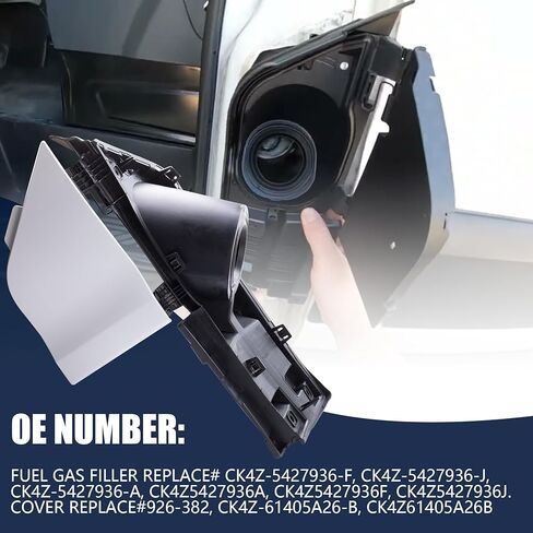 Transit Fuel Door,Transit Gas Door and White Cover Assembly Compatible with 2015-2023 Ford Transit Vans 150 250 350(HD) Van Fuel Tank Filler Door Pipe for CK4Z-5427936-A CK4Z-5427936-F in Kuwait