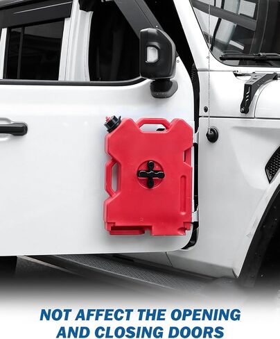 دعامة يمكن تركيبها على الغاز من JOYTUTUS متوافقة مع 2007-2026 Wrangler JK JL & Gladiator JT، مجموعة لوحة دعم مثبتة على باب الوقود، تحتوي على 2 جالون من علب الغاز in Kuwait