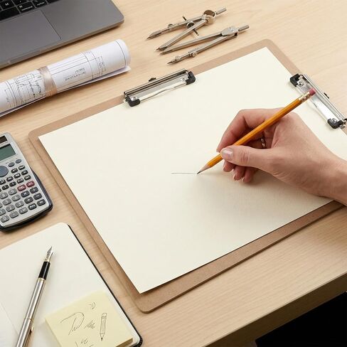 8 Pcs Clipboard Drawing Board with Low Profile Double Clip, 11x17in Extra Large Landscape Hardboard Clipboard for Drafting, Sketching, and Office Use, Brown Wooden Lap Boards in Kuwait