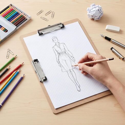 8 Pcs Clipboard Drawing Board with Low Profile Double Clip, 11x17in Extra Large Landscape Hardboard Clipboard for Drafting, Sketching, and Office Use, Brown Wooden Lap Boards in Kuwait