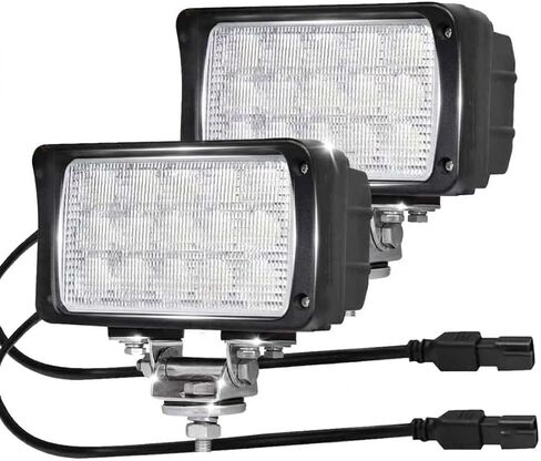 2PACK 6.3IN أدى ضوء العمل 12/24V، عالية الطاقة مستطيلة 45W 5500LM مشرق أدى جراب الفيضانات الطرق الوعرة أضواء بار للماء لشاحنة، جرار، ATV، سيارات الدفع الرباعي، UTV، مع موصل DT in Saudi Arabia