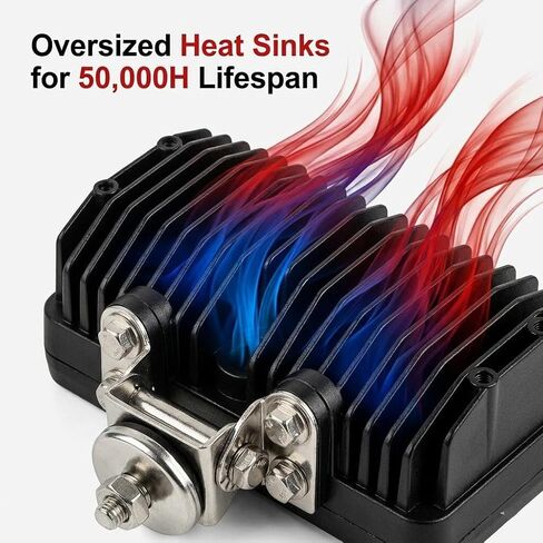 2PACK 6.3IN أدى ضوء العمل 12/24V، عالية الطاقة مستطيلة 45W 5500LM مشرق أدى جراب الفيضانات الطرق الوعرة أضواء بار للماء لشاحنة، جرار، ATV، سيارات الدفع الرباعي، UTV، مع موصل DT in Saudi Arabia
