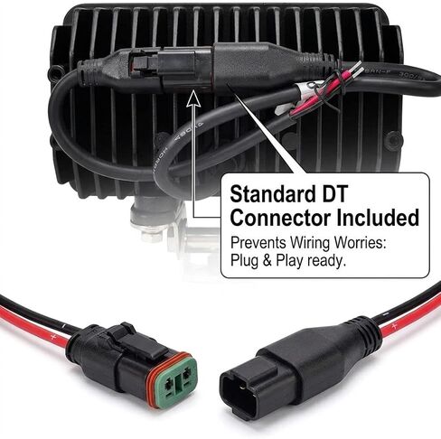 2PACK 6.3IN أدى ضوء العمل 12/24V، عالية الطاقة مستطيلة 45W 5500LM مشرق أدى جراب الفيضانات الطرق الوعرة أضواء بار للماء لشاحنة، جرار، ATV، سيارات الدفع الرباعي، UTV، مع موصل DT in Saudi Arabia