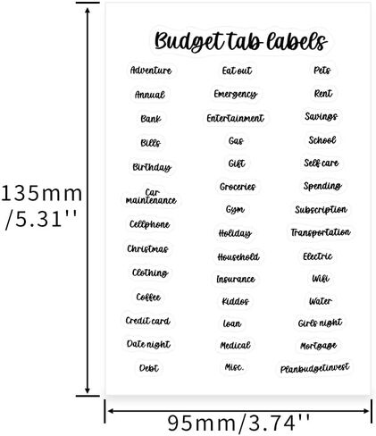 Small Index Tabs Stickers Monthly Sticker Sticky Budget Label Tabs Sticker for Cash Stuffing Envelopes A6 Budget Binder Inserts Pouch Pocket Dividers(Black Tabs Stickers) in Kuwait