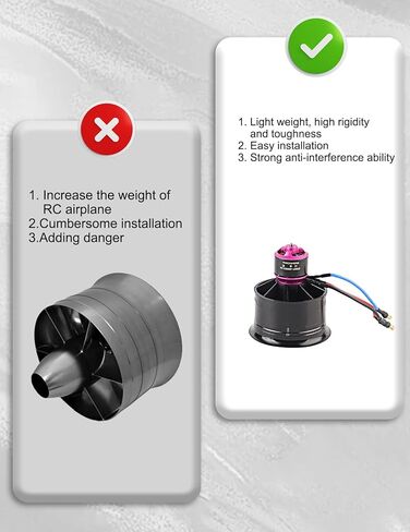 50mm EDF Motor 4S KV4300 High Thrust 770g Brushless Ducted Fan Unit 77g Lightweight High RPM Replacement Propulsion System for RC Jet Airplane Fighter in Kuwait