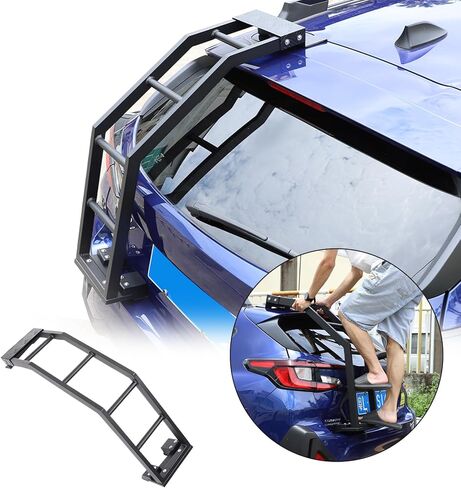 Car Tailgate Ladder Compatible with Subaru Crosstrek 2023 2024，Roof Rack Tailgate Ladder，Aluminum Tailgate Mounted Ladder Car Rear Door Ladder Climbing Mount Bracket Accessories in Kuwait