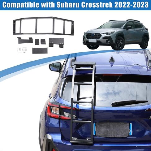 Car Tailgate Ladder Compatible with Subaru Crosstrek 2023 2024，Roof Rack Tailgate Ladder，Aluminum Tailgate Mounted Ladder Car Rear Door Ladder Climbing Mount Bracket Accessories in Kuwait