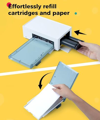 Compatible with Liene Amber M100/M200/M110/M210 4" x 6" Photo Printer 80 Sheets Photo Paper & 2 Ink Cartridges Refill, for DHP512/DHP513/DHP514/DHP515, for Display, Framing, Scrapbook in Kuwait