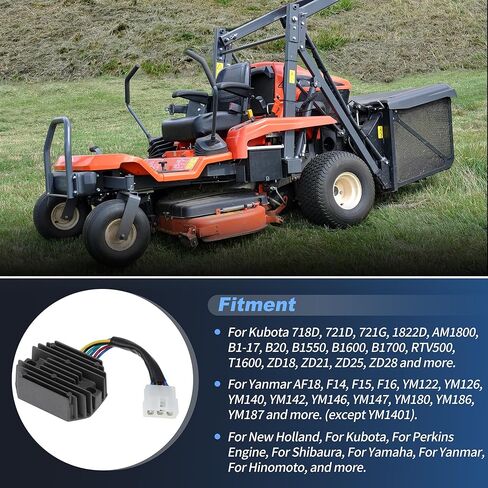 Motoforti 6-Pin منظم الجهد الكهربائي المعدل لكوبوتا لـ Yanmar Kokusan Denki ZD18 ZD21 ZD25 RTV500 YM122 YM126، منظم المعدل 15351-64600/15351-64601/15531-64603/19267-64602 in Kuwait