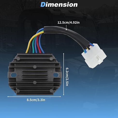 Motoforti 6-Pin منظم الجهد الكهربائي المعدل لكوبوتا لـ Yanmar Kokusan Denki ZD18 ZD21 ZD25 RTV500 YM122 YM126، منظم المعدل 15351-64600/15351-64601/15531-64603/19267-64602 in Kuwait