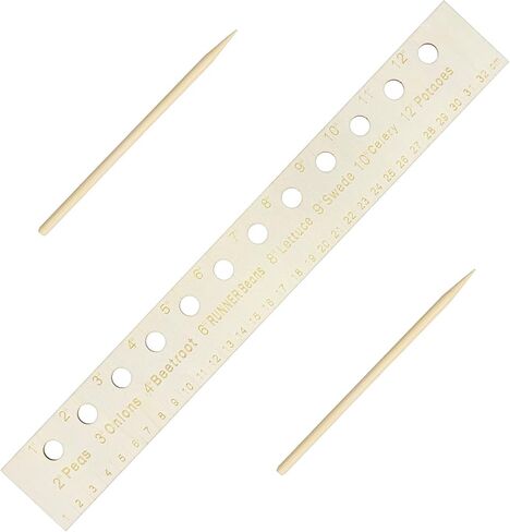 Wooden Seeding Ruler with Holes, Foldable Seed Spacer Seeder Planting Ruler, Measuring Tool for Vegetable Seedings and Planting Template in Kuwait