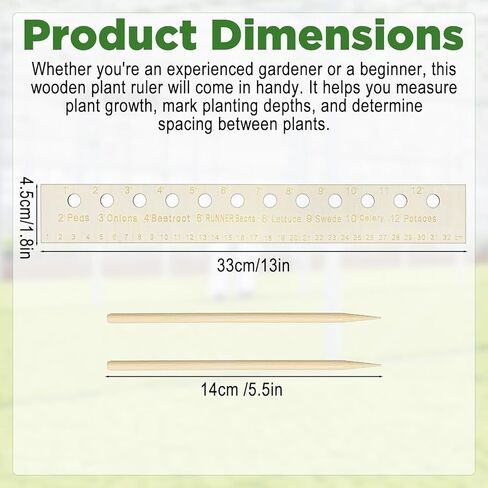 Wooden Seeding Ruler with Holes, Foldable Seed Spacer Seeder Planting Ruler, Measuring Tool for Vegetable Seedings and Planting Template in Kuwait