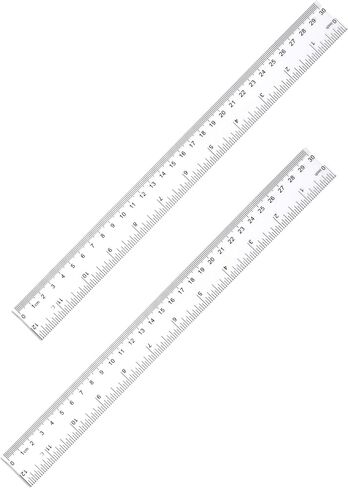 Ruler 12 Inch, 2 Pack Clear Plastic Rulers with Inches and Metric, Shatterproof Transparent Straight Edge for School Office, Easy-to-Read mm cm Markings in Kuwait