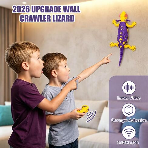 Fistone RC Wall Crawler Gecko, Glow in The Dark Lizard, Rechargeable Remote Control Robot Fun Kids Toys in Kuwait