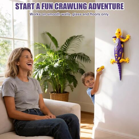 Fistone RC Wall Crawler Gecko, Glow in The Dark Lizard, Rechargeable Remote Control Robot Fun Kids Toys in Kuwait