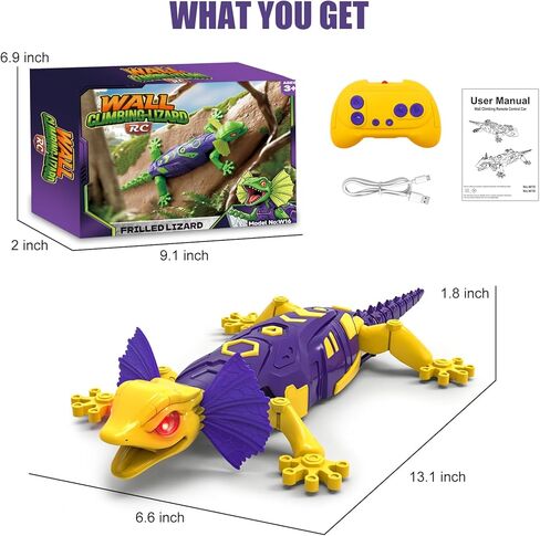 Fistone RC Wall Crawler Gecko, Glow in The Dark Lizard, Rechargeable Remote Control Robot Fun Kids Toys in Kuwait