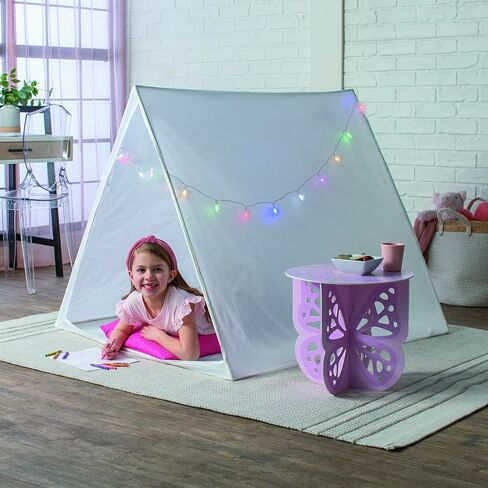 Fun Express Kids Tent Indoor Play Tent for Kids - Premium 45" x 40" White Playhouse for Toddler Girls Bedroom Decor | Perfect Slumber Party Supplies Reading Nook & Fort Building Activities in Kuwait