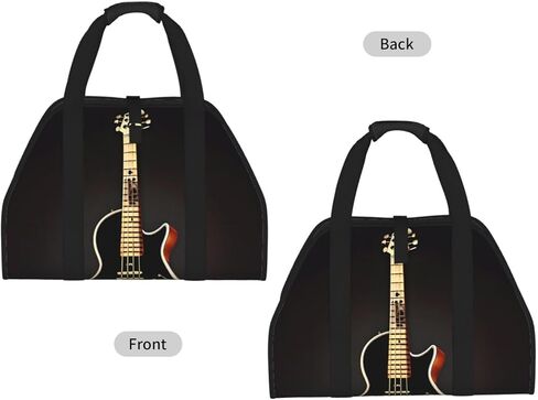 Black Guitar Firewood Carrier Bag-Heavy Duty Canvas Log Tote, Waterproof Wood Hauler With Padded Handles in Kuwait