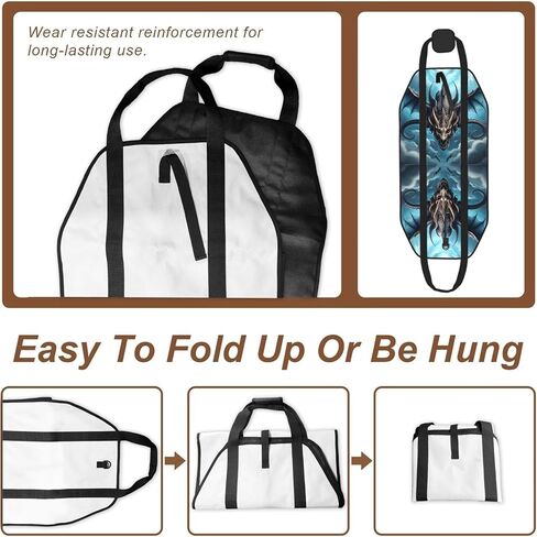 Flying Dragon Firewood Carrier Bag-Heavy Duty Canvas Log Tote, Waterproof Wood Hauler With Padded Handles in Kuwait