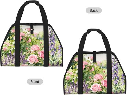 Country Garden Firewood Carrier Bag-Heavy Duty Canvas Log Tote, Waterproof Wood Hauler With Padded Handles in Kuwait