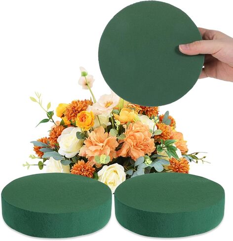2Pcs Round Floral Foam Blocks 6.3" Green Wet Dry Florist Flower Foam for Flower Arrangements Plant Foams for Fresh and Artificial Flowers Florist Supplies Garden Decorations Wedding Party Home Decor in Kuwait