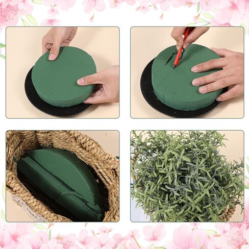 2Pcs Round Floral Foam Blocks 6.3" Green Wet Dry Florist Flower Foam for Flower Arrangements Plant Foams for Fresh and Artificial Flowers Florist Supplies Garden Decorations Wedding Party Home Decor in Kuwait