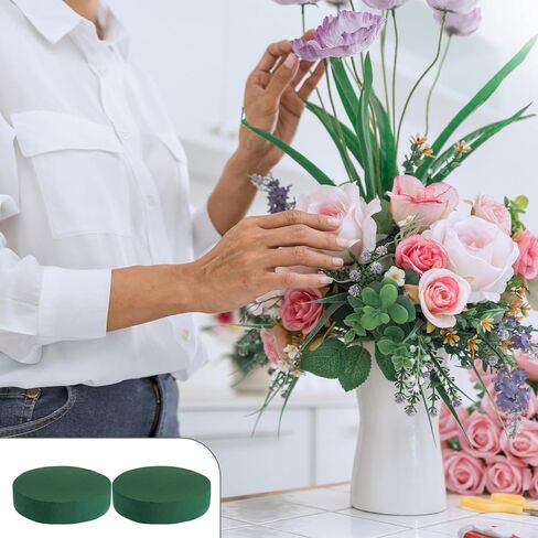 2Pcs Round Floral Foam Blocks 6.3" Green Wet Dry Florist Flower Foam for Flower Arrangements Plant Foams for Fresh and Artificial Flowers Florist Supplies Garden Decorations Wedding Party Home Decor in Kuwait