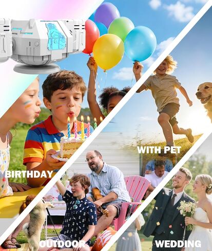 Bubble Machine - Auto 360° Rotation, Remote Control (65-131ft), 11-Color RGB Lights, 40000+ Bubbles, 1200mAh USB-C Rechargeable - Gift Toys for Kids, Toddler, Boys, Girls, Parties, Birthday, Wedding in Kuwait