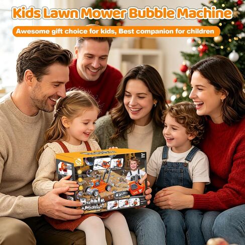 juman Bubble Lawn Mower for Kids, 3in1 Electric Bubble Machine with 10 Bubble Solution, Summer Outdoor Toddler Toys Bubble Blower with Lights, Party Birthday Gift for Boys Girls 3 4 5 6 7 8 Year in Kuwait
